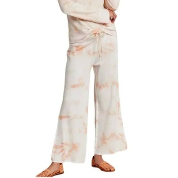 Faherty Pants - NWT FAHERTY Legend French Terry Wide Leg Jogger Pants Clementine Tie-Dye M